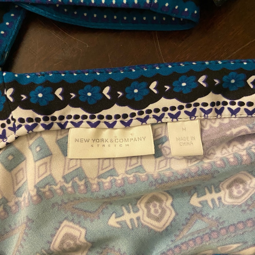 New York & Company Blue and Black Midi Dress - Picture 14 of 16